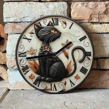 Black Cat Wall Clock