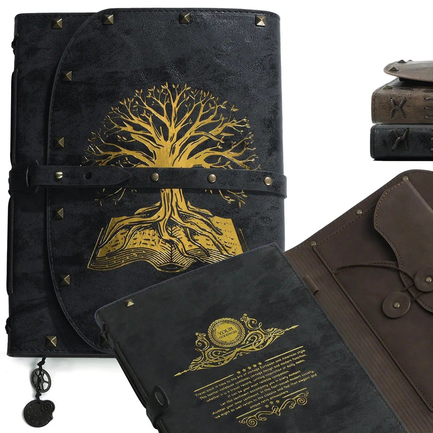 Pagan Tree of Life Notebook Vintage Leather Journal A5-MoonChildWorld