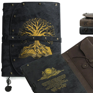 Pagan Tree of Life Notebook Vintage Leather Journal A5-MoonChildWorld