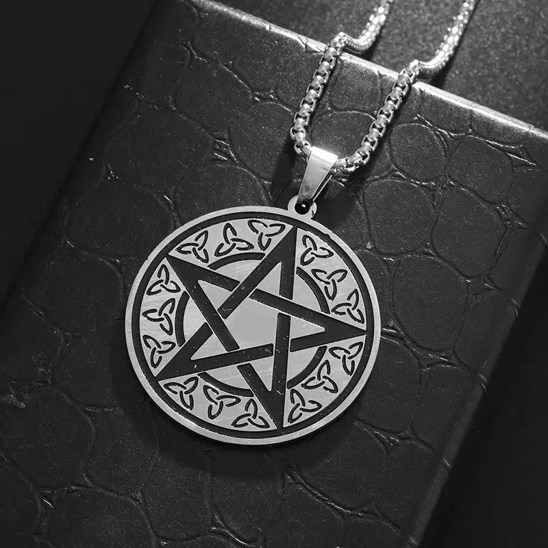 Celtic Knot Witchy Pentacle Necklace-MoonChildWorld