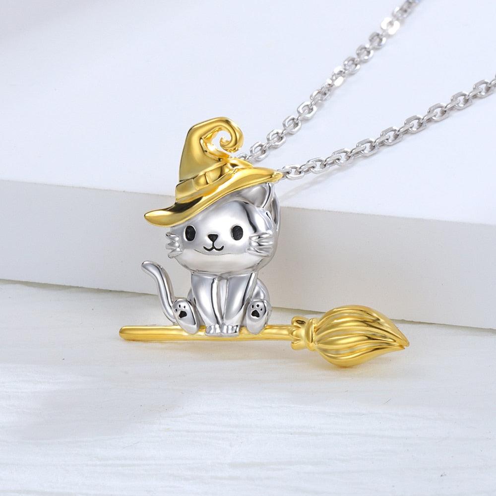 925 Sterling Silver Cat Pendant Necklace For Women Cute Animals Jewelry |  Fruugo AE