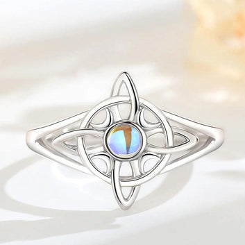 925 Sterling Silver Witchcraft Celtic Knot Witch Ring Wicca Pagan Jewelry Protection Amulet