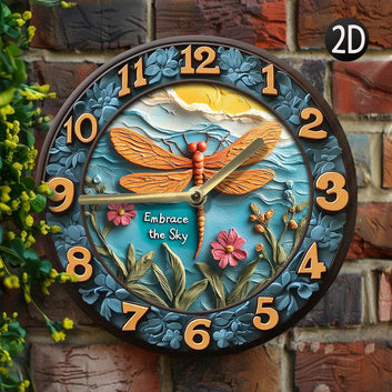 Boho Dragonfly Wall Clock Insect Home Decor