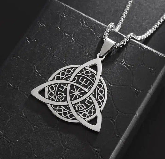 Nordic Compass Rune Witch Celtic Knot Necklace