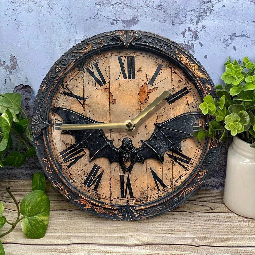 Halloween Vampire Bat Wall Clock Gothic Home Decor-MoonChildWorld