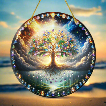 Tree of Life Suncatcher Wicca Acrylic Sign Pagan Home Decor-MoonChildWorld