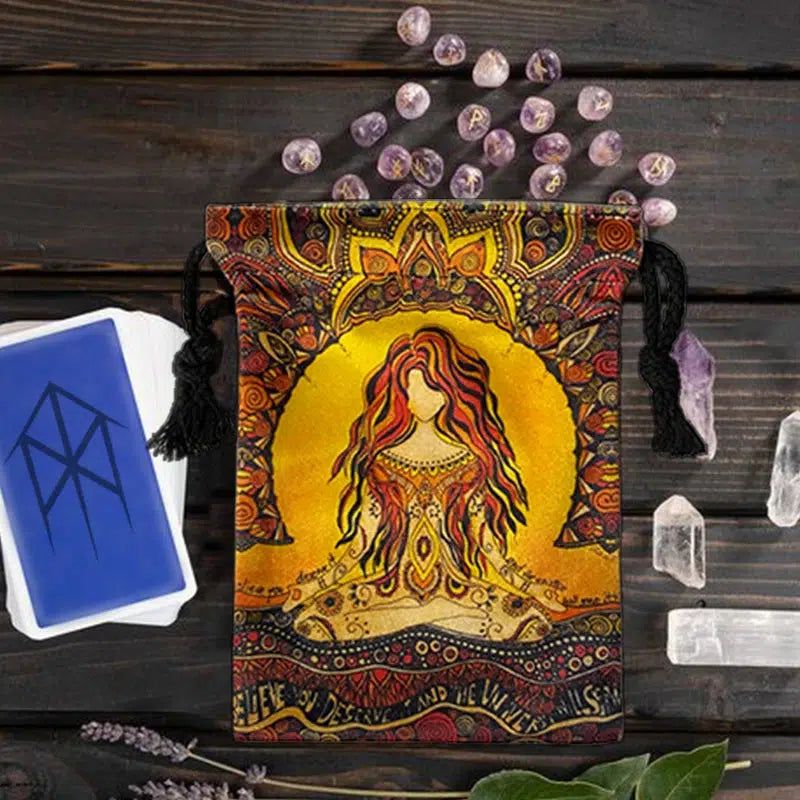 Mystic Velvet Tarot Card Witch Storage Bag Wicca Tarot Pouch-MoonChildWorld