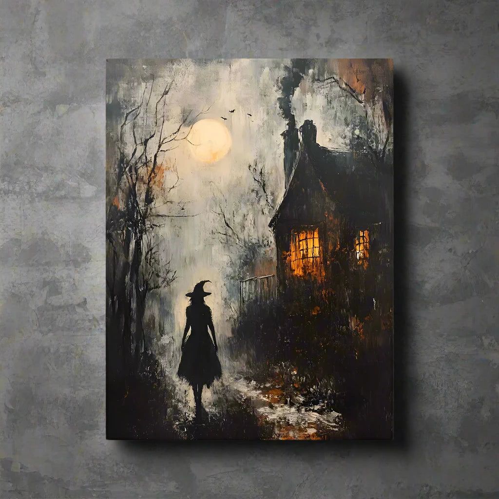 Dark Witch Posters Spooky Mystic Witch Wall Art Print Dark Academia Gothic Victorian Canvas Painting Halloween Decor-MoonChildWorld