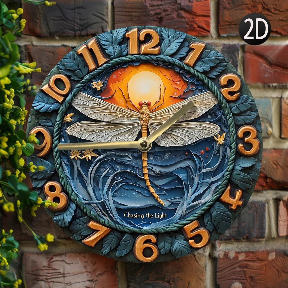 Dragonfly Wall Clock Insect Home Decor-MoonChildWorld