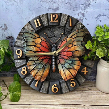 Wall Clock With Butterfly Wings