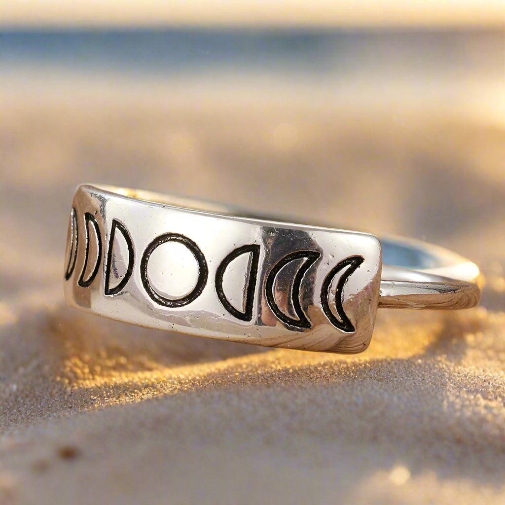 Moon Phases Ring Lunar Phase Ring Wiccan Jewelry-MoonChildWorld