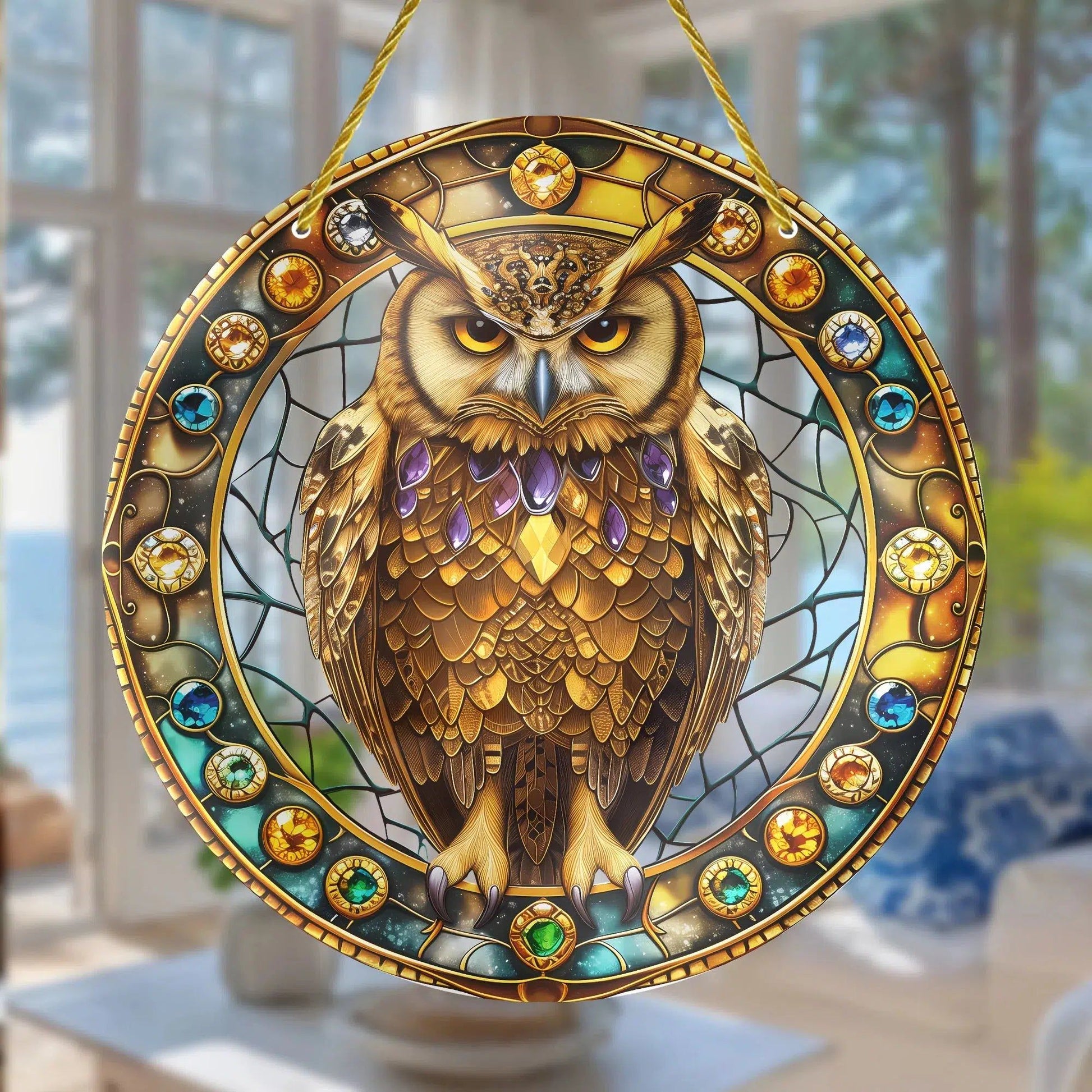 Gorgeous Owl Suncatcher Spirit Owl Acrylic Sign Window Hanging-MoonChildWorld