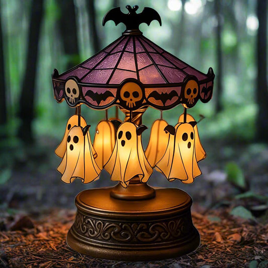 Halloween Ghost Carousel Night Light for Witch Home Decor