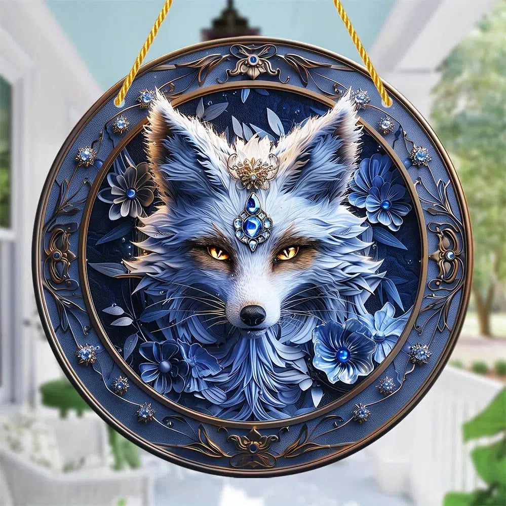 Spirit Fox Suncatcher Mystic Fox Acrylic Sign Window Decor-MoonChildWorld