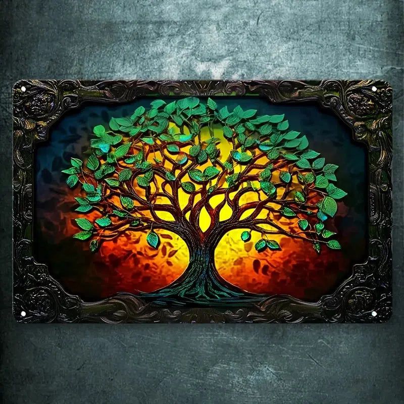 Tree Of Life Metal Sign Spiritual Tree Wall Art Tree of life Pagan Home Decor-MoonChildWorld