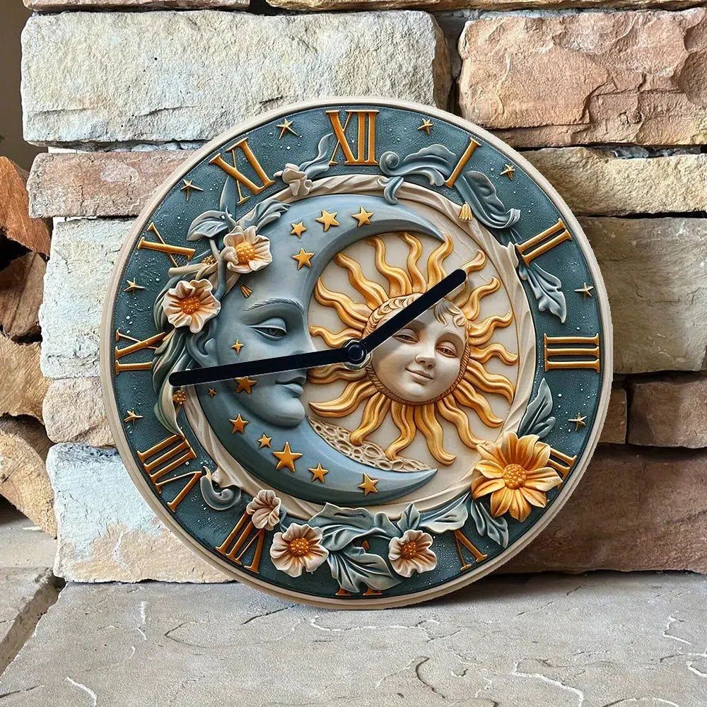 Celestial Sun Moon Wall Clock-MoonChildWorld