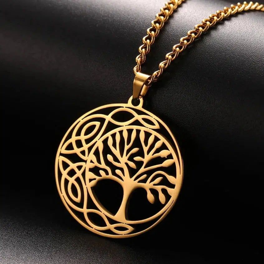 Cresent Moon Irish Knot Tree of Life Necklace Pagan Jewelry-MoonChildWorld