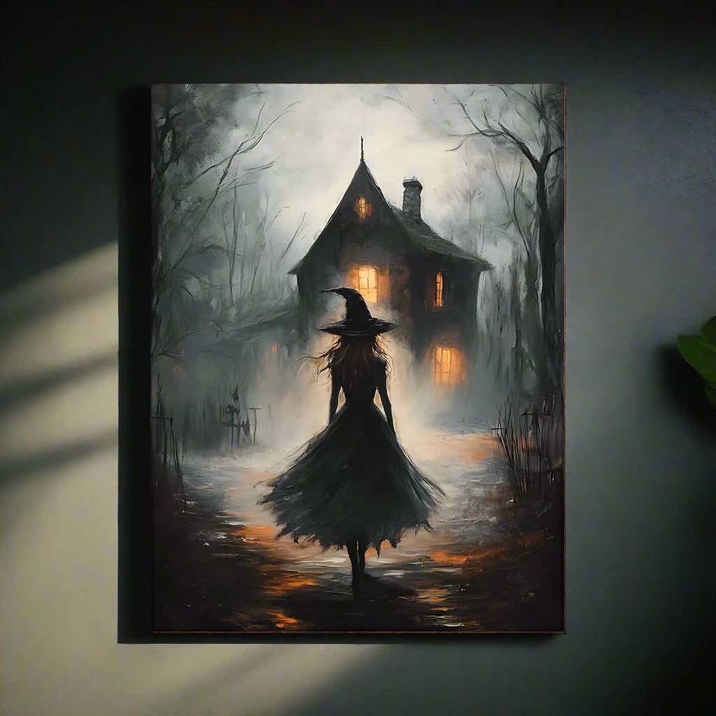 Dark Witch Posters Spooky Mystic Witch Wall Art Print Dark Academia Gothic Victorian Canvas Painting Halloween Decor-MoonChildWorld