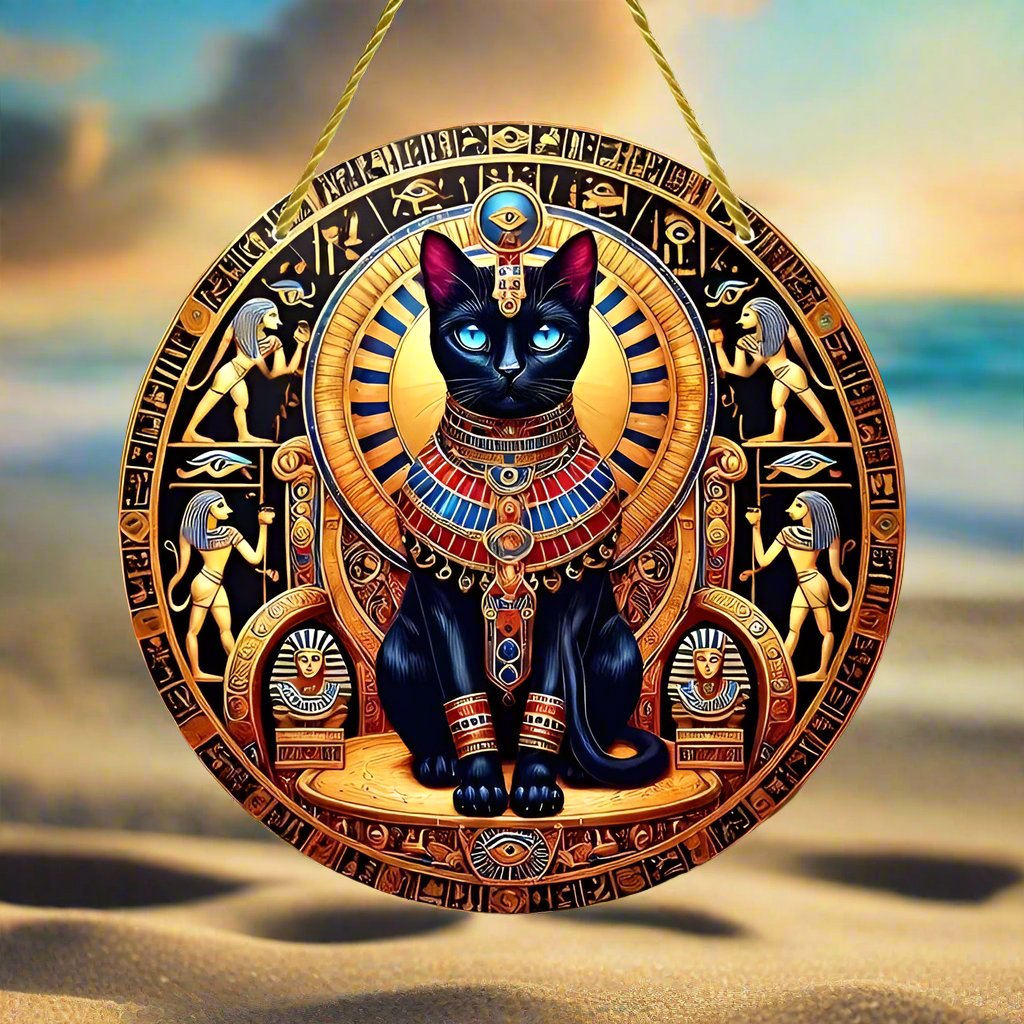 Egyptian Cat God Buster Suncatcher Egyptian Cat Window Art-MoonChildWorld