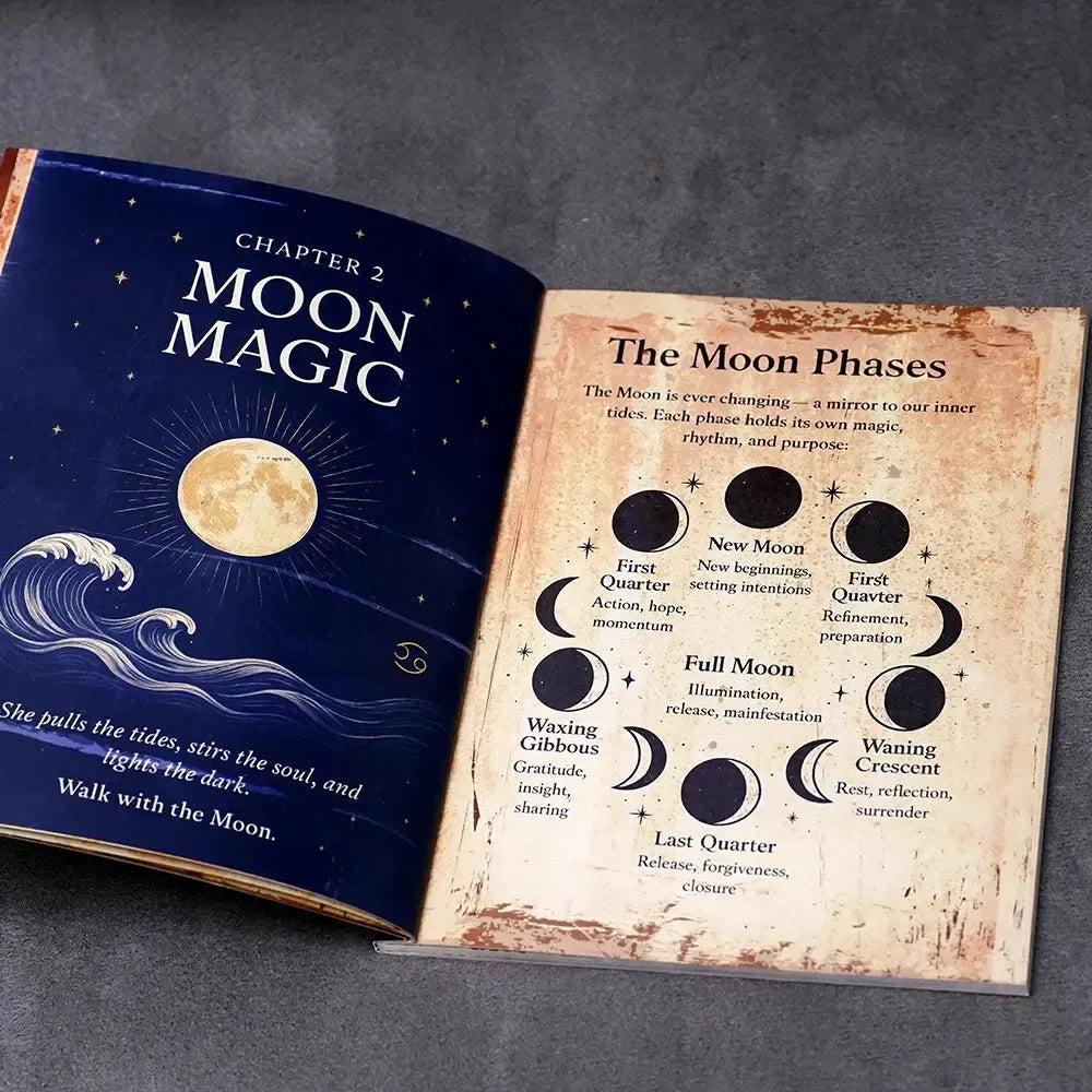 77 Pages Witchcraft Grimoire Pages Book of Shadows with Moon Phases Herbal Lore Spells Gothic Dark Academia Witch Journal-MoonChildWorld