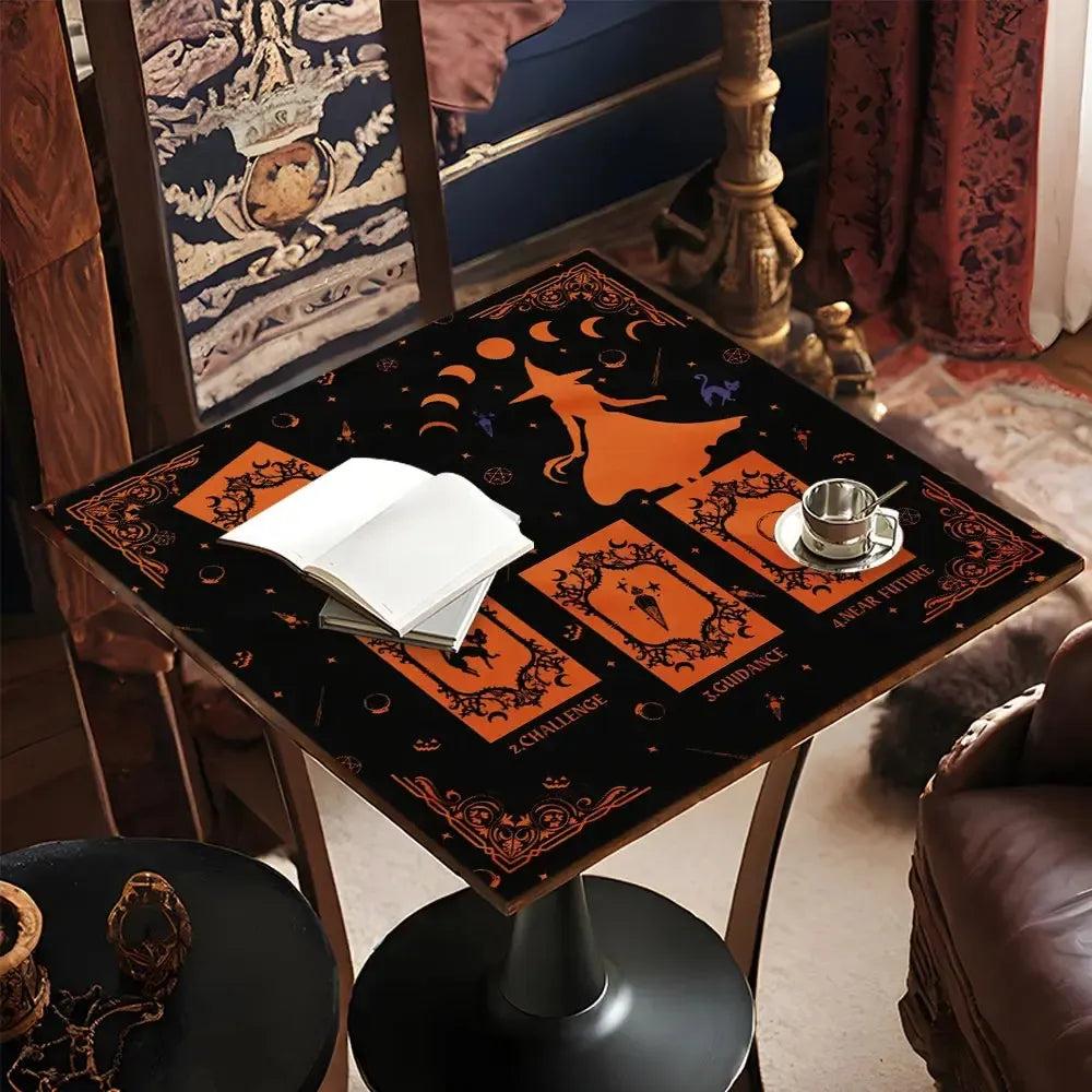 Witch Tarot Card Tablecloth Pagan Altar Cloth Wicca Divination Cloth-MoonChildWorld