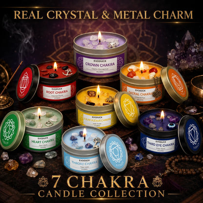 7 Chakra Candles Set Eco-Friendly Soy Wax for Meditation Rituals