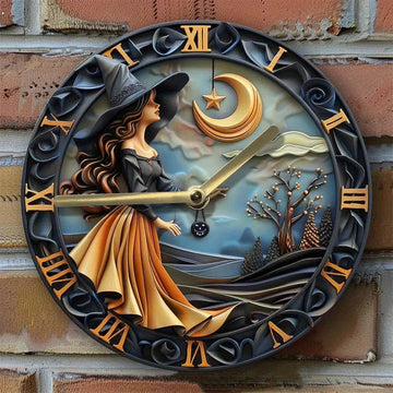 Enchanted Witch Wall Clock-MoonChildWorld