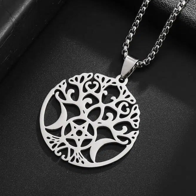 Pentagram Tree of Life Necklace Pagan Jewelry-MoonChildWorld