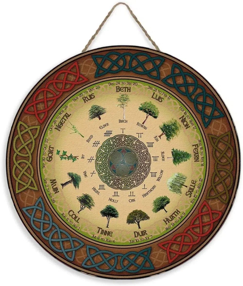 Wheel of the Year Wooden Sign Wicca Pagan Calendar-MoonChildWorld