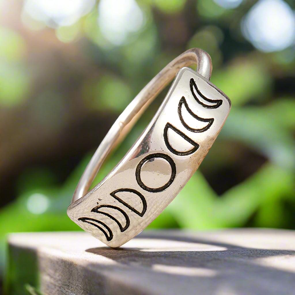 Moon Phases Ring Lunar Phase Ring Wiccan Jewelry-MoonChildWorld