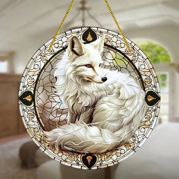Spirit Fox Suncatcher Mystic Acrylic Round Sign