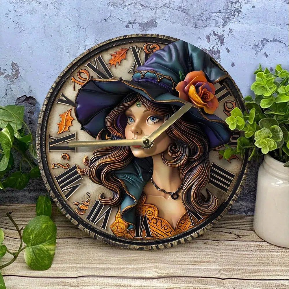 Bewitching Hour Spellbinding Witch Wall Clock-MoonChildWorld