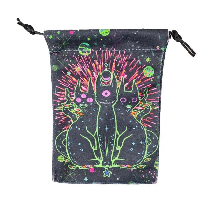 Tarot Card Storage Bag Black Cat Wicca Tarot Pouch-MoonChildWorld