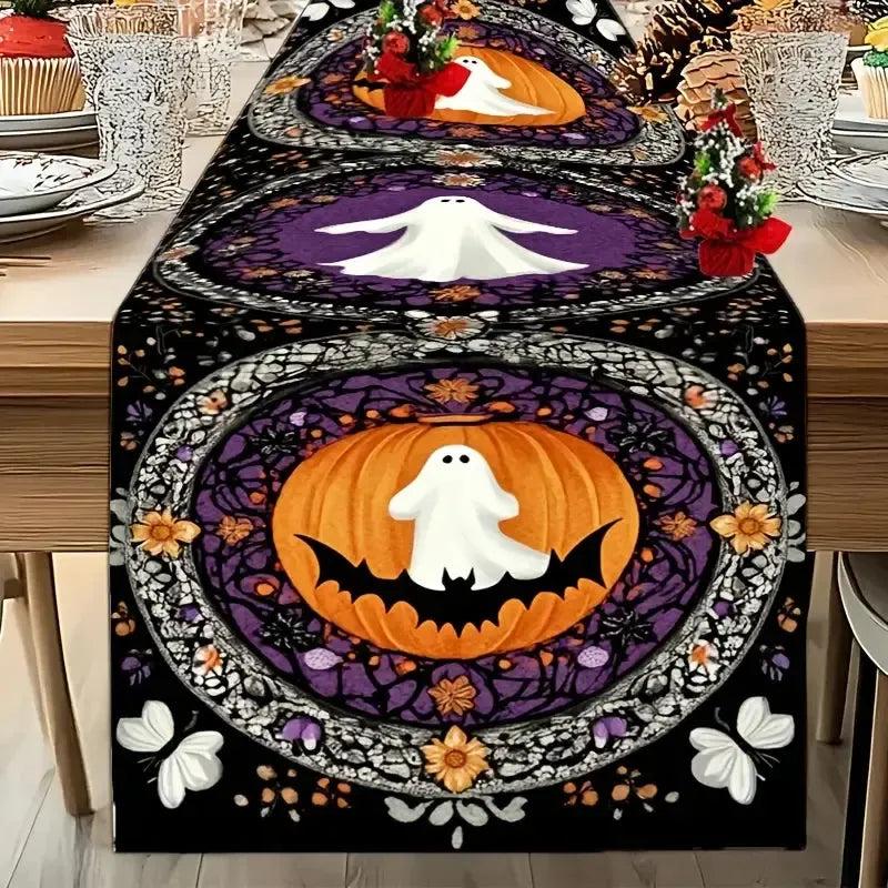 Halloween Table Runner - Spooky Ghost Witchy Table Runner for Witch Home Decor-MoonChildWorld