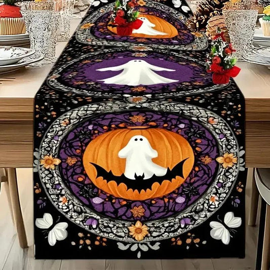 Halloween Table Runner - Spooky Ghost Witchy Table Runner for Witch Home Decor