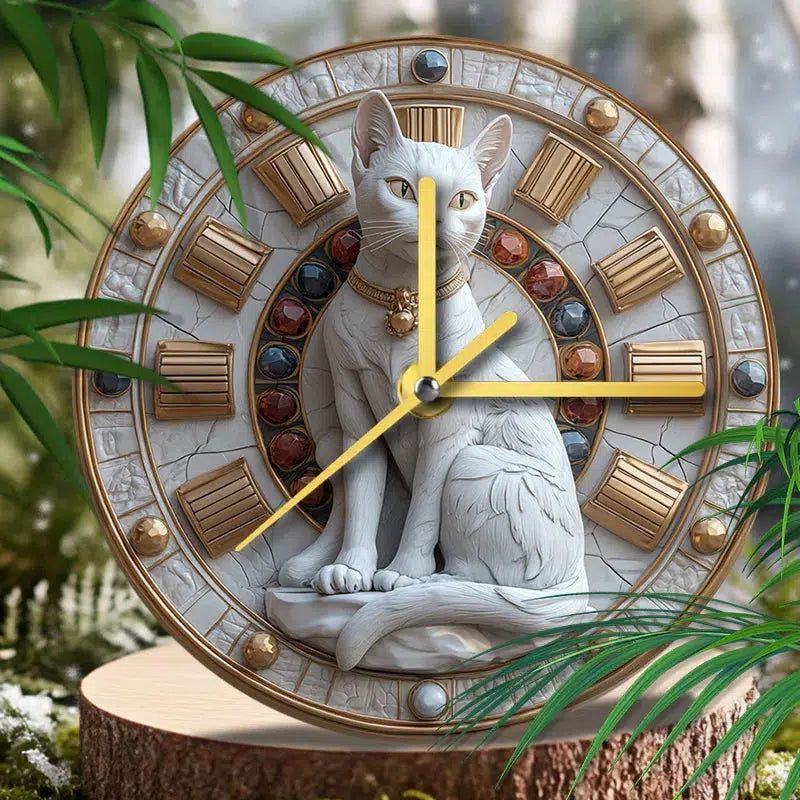 Sphynx Cat Wall Clock for Cat Lovers Christmas Decorations-MoonChildWorld