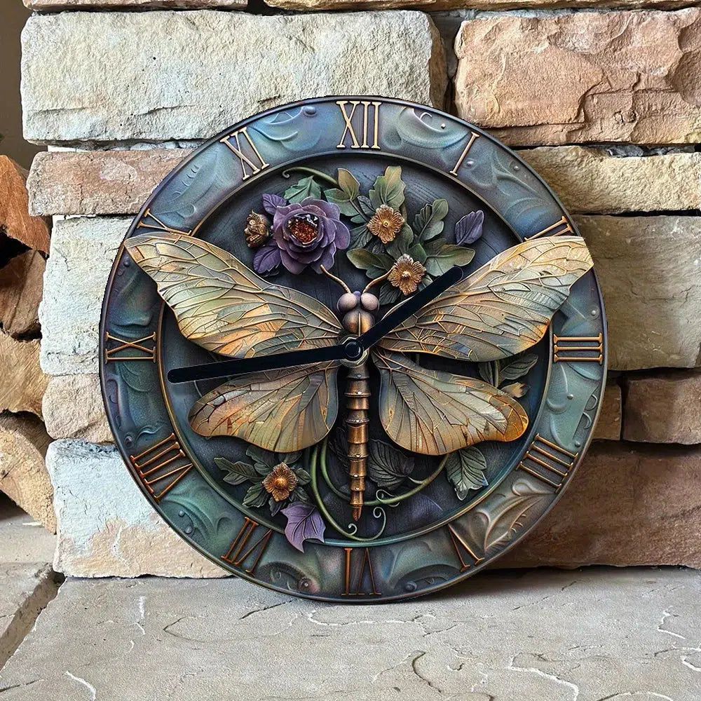 Mystical Dragonfly Wall Clock Dragonfly Home Decor-MoonChildWorld