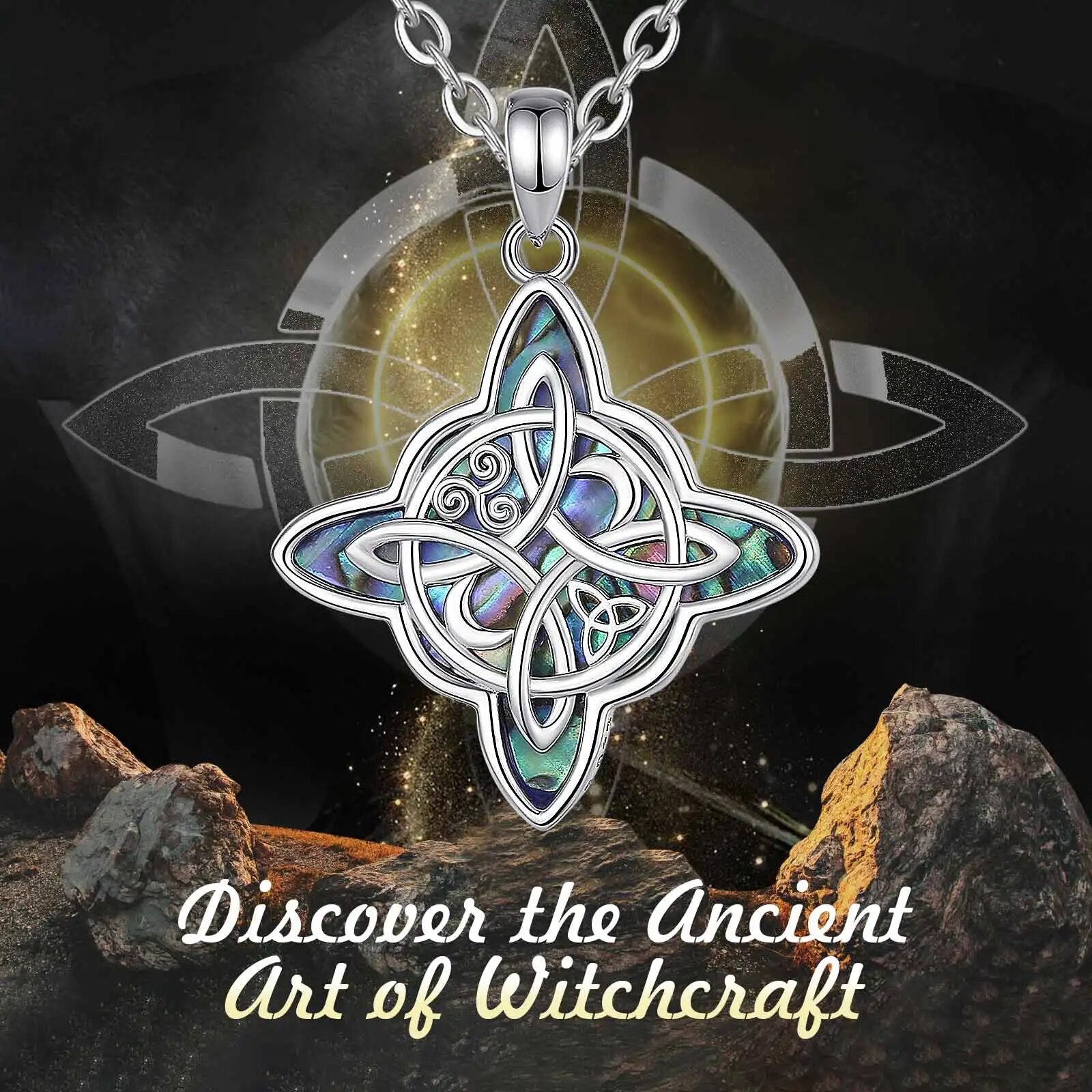 Witch Knot Moon Necklace Witchcraft Jewelry-MoonChildWorld