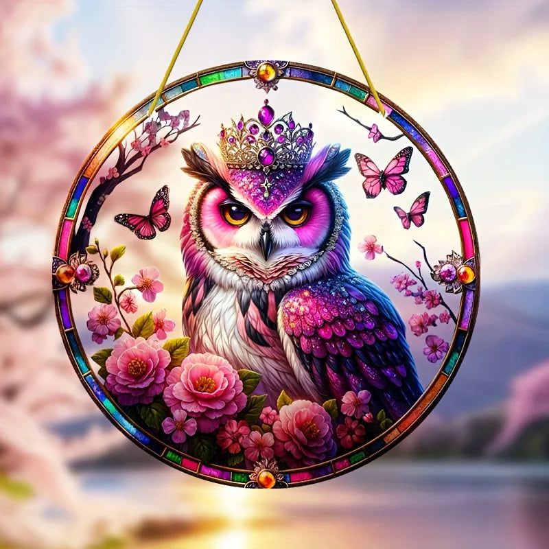 Mystic Owl Acrylic Suncatcher Witchy Window Decor-MoonChildWorld