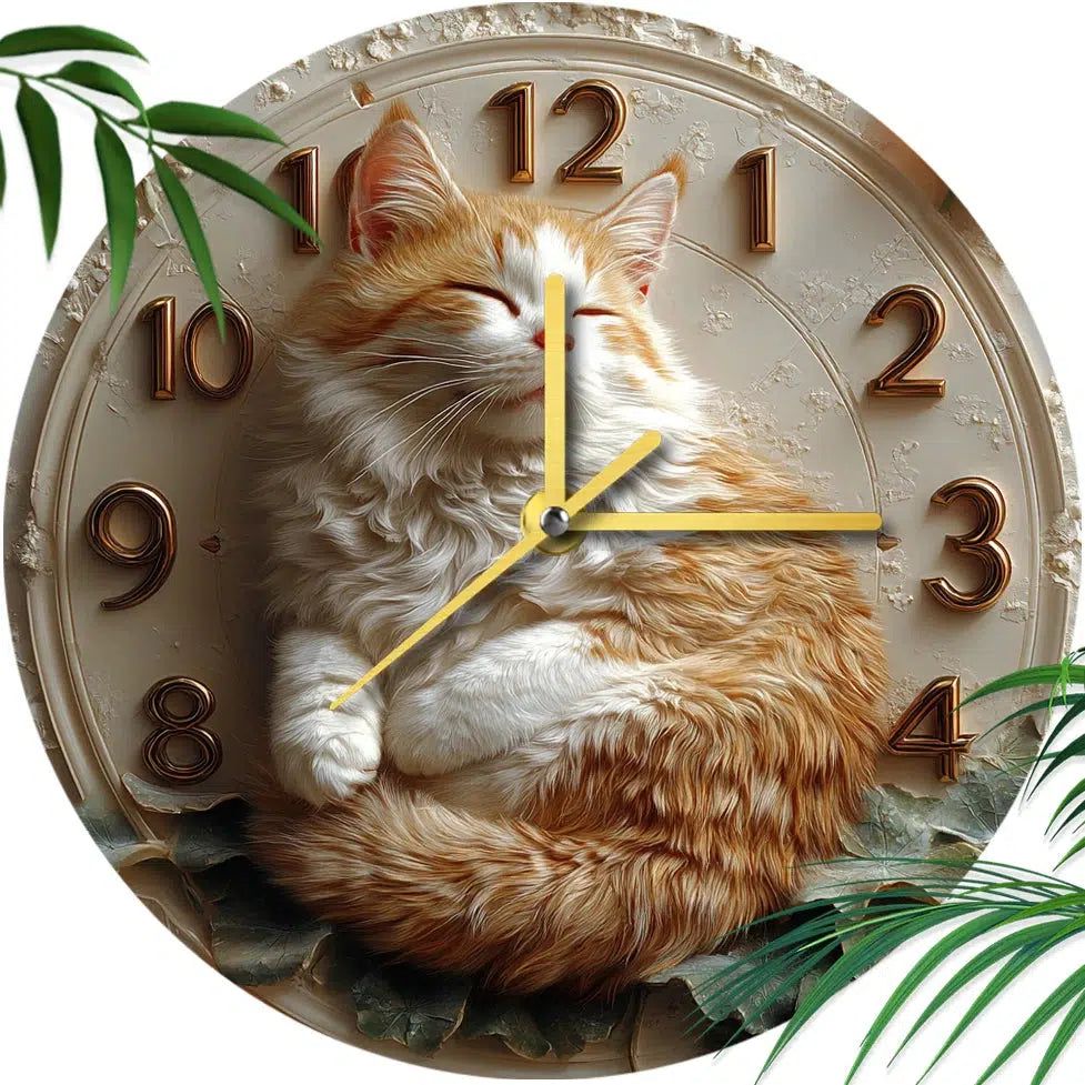 Persian Cat Wall Clock for Cat Lovers-MoonChildWorld