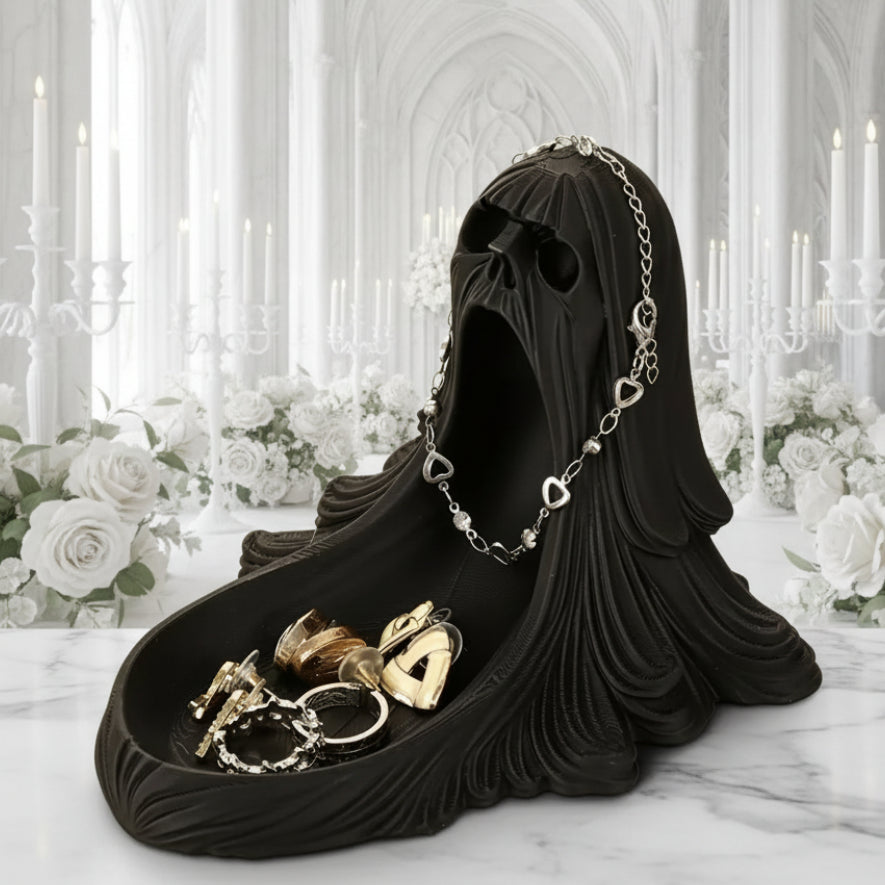 Dark Reaper Face Jewelry Tray - Gothic Jewelry Storage & Decor