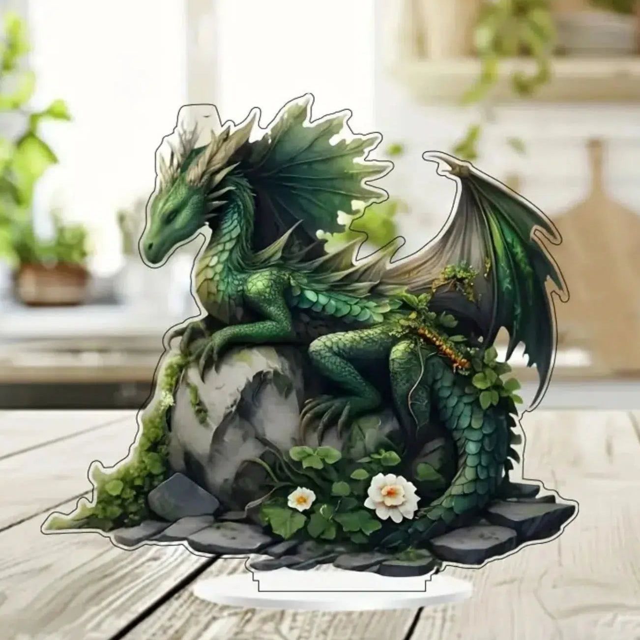 Giant Dragon 2D Flat Acrylic Figurine Dragon Table Ornament Dragon Desk Decor-MoonChildWorld