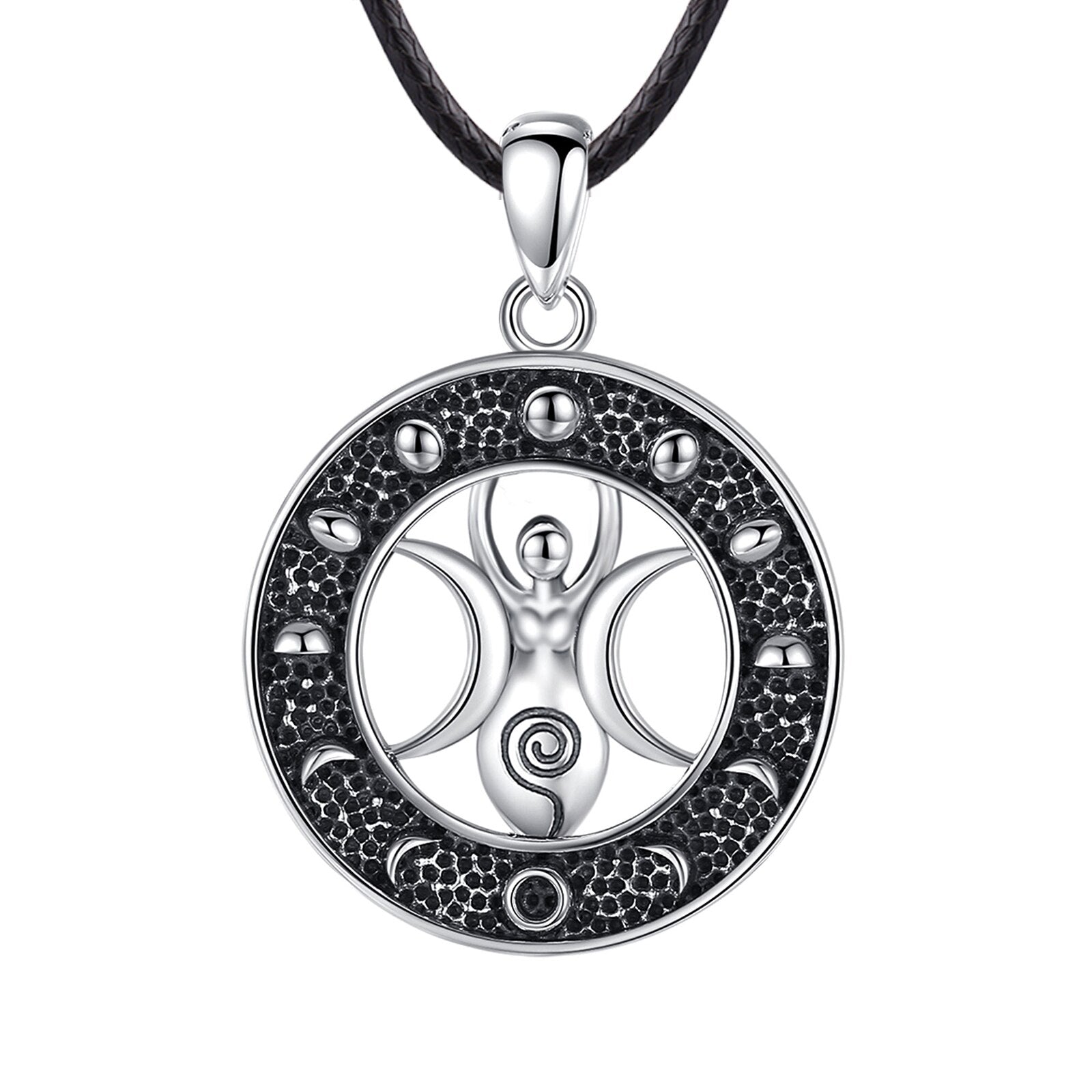 Triple Moon Goddess Necklace Lunar Cycle Moon Phase Necklace-MoonChildWorld