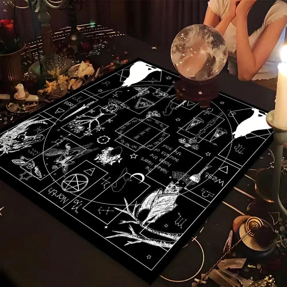 Gothic Witchcraft Altar Cloth Wicca Tarot Divination Table Cloth For Reading-MoonChildWorld