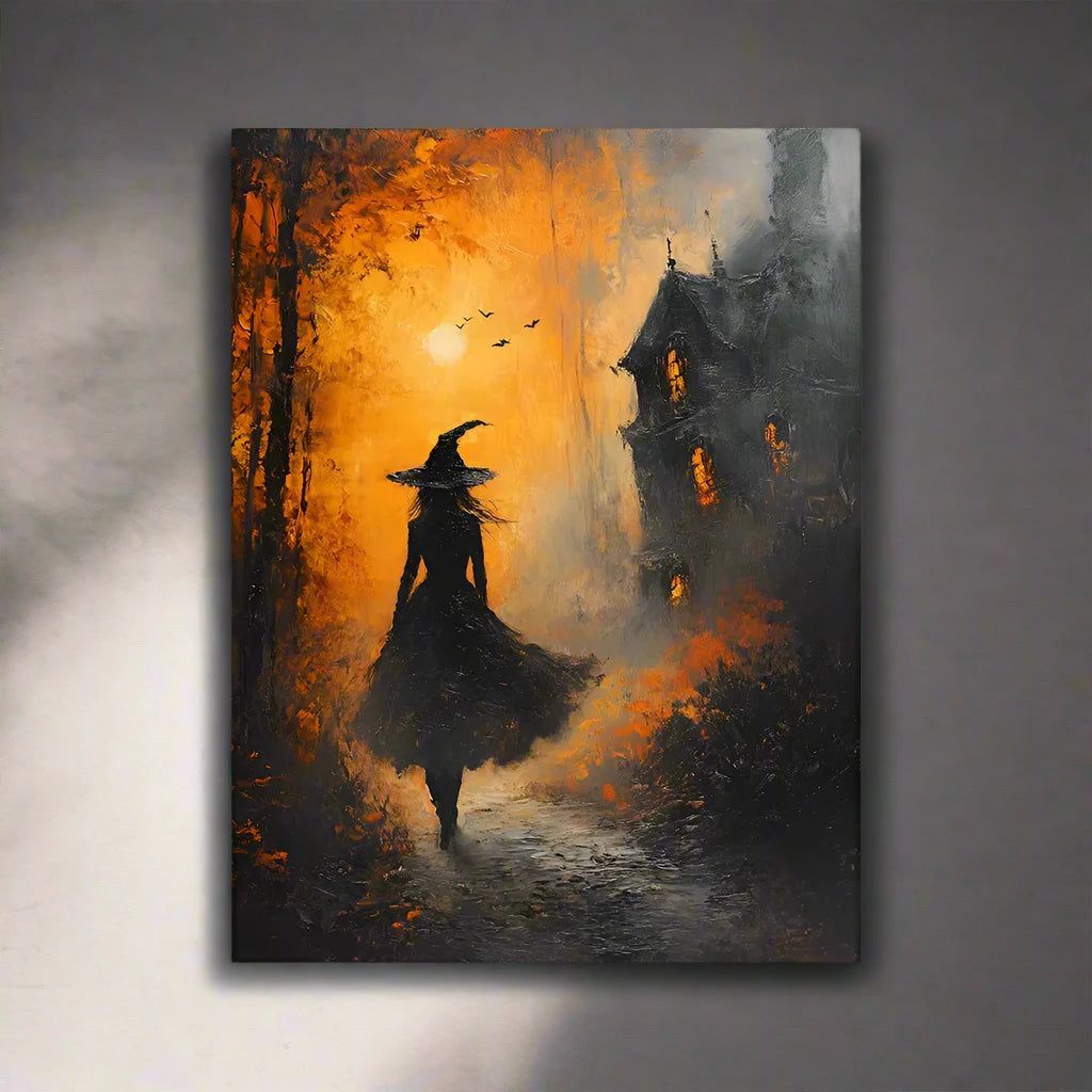 Dark Witch Posters Spooky Mystic Witch Wall Art Print Dark Academia Gothic Victorian Canvas Painting Halloween Decor-MoonChildWorld