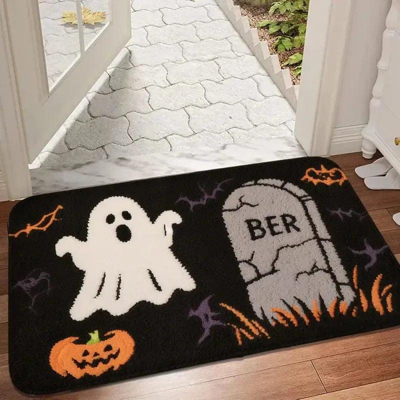 Gothic Halloween Ghost Pumpkin Spooky Door Mat for Witch Home Decor-MoonChildWorld