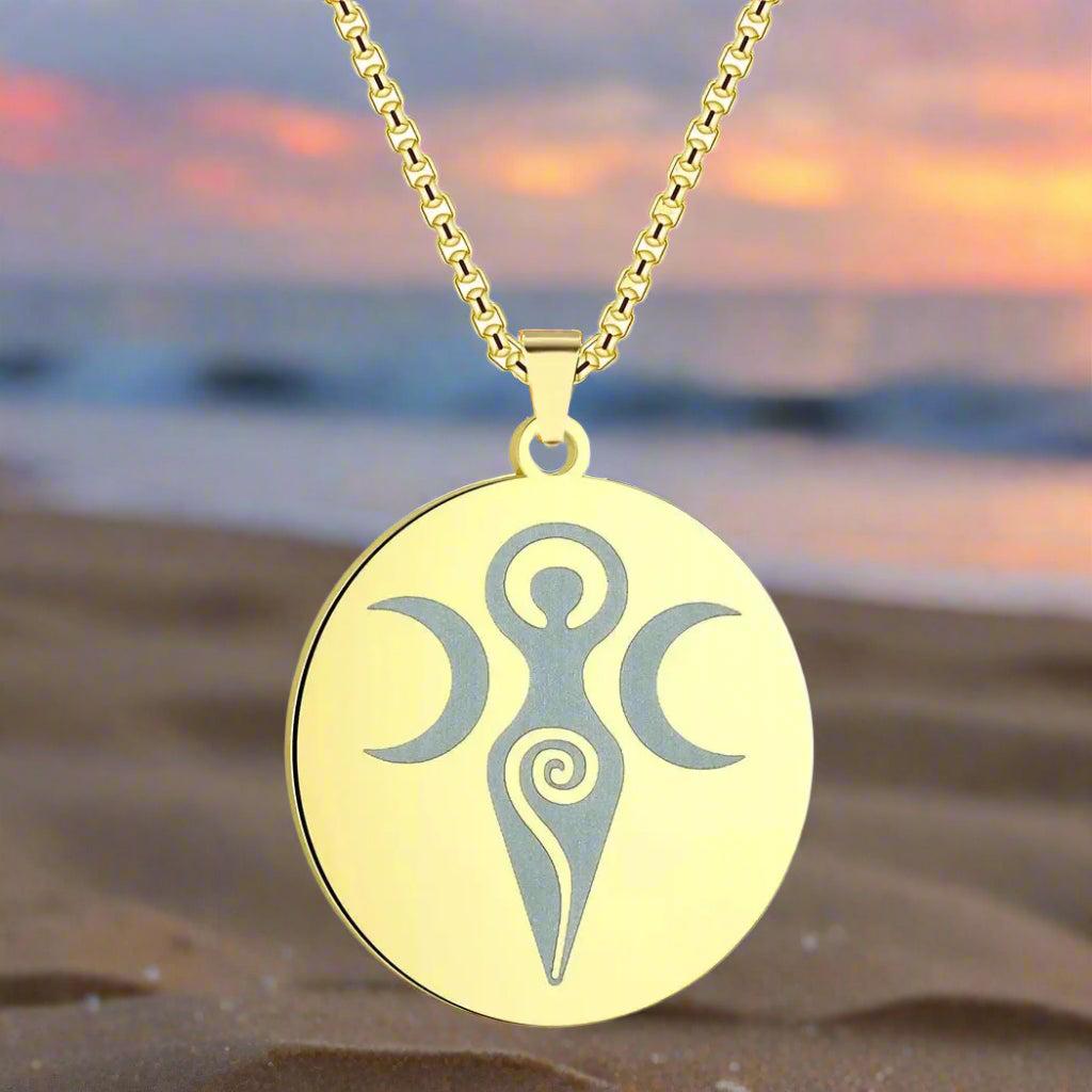 Wicca Spiral Goddess Necklace - Witchcraft Jewelry Pagan Goddess Necklace-MoonChildWorld