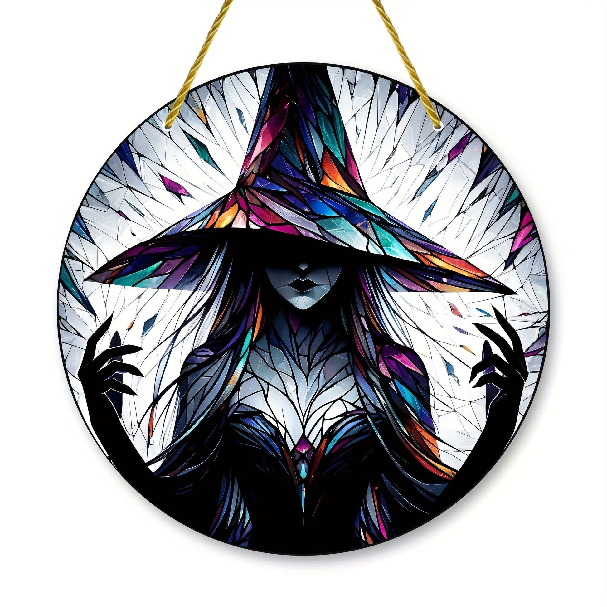 Gothic Witch Suncatcher Mystic Acrylic Sign-MoonChildWorld