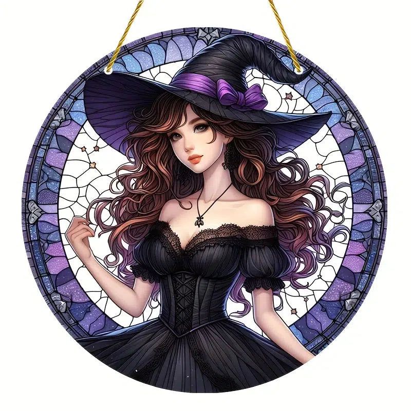 Mystic Witch Suncatcher For Halloween Witchy Window Hanging-MoonChildWorld