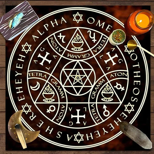 Mystery Wicca Altar Cloth Witchcraft Tarot Cloth for Reading Divination Witchy Ritual Decor